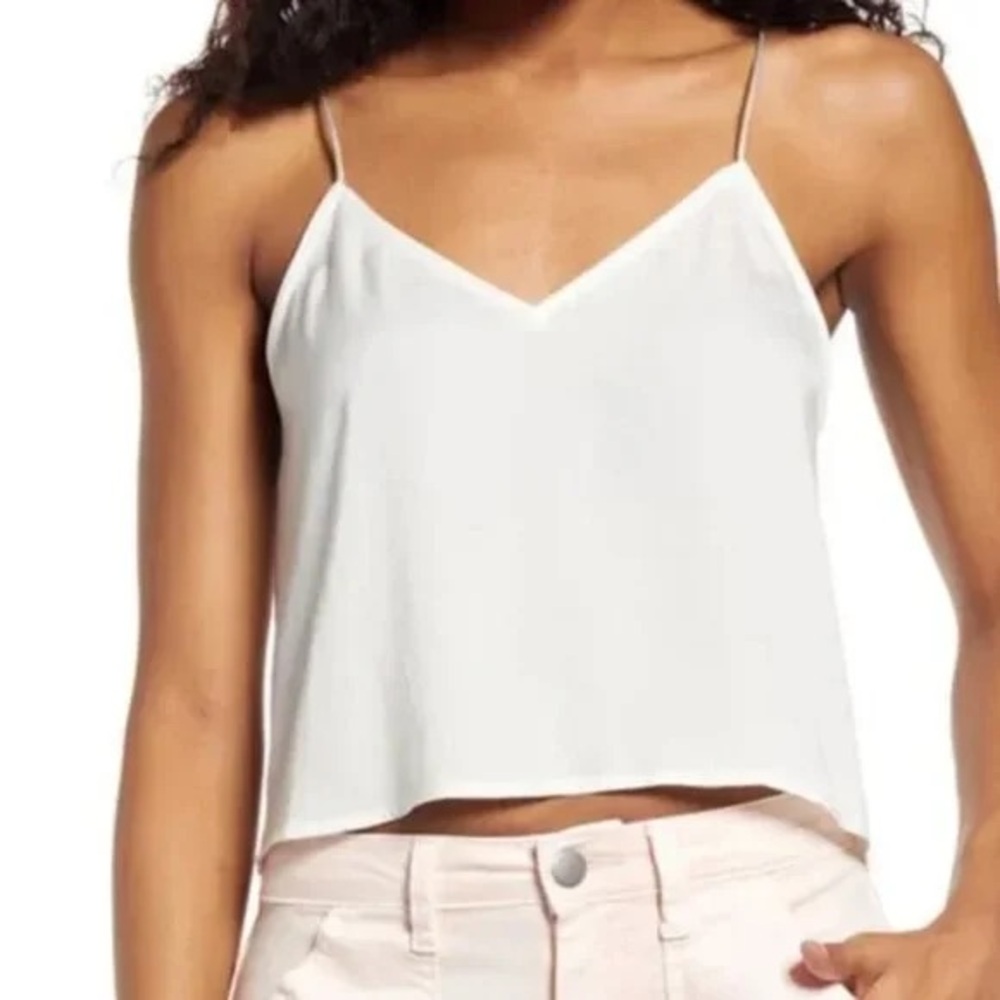 BP. Satin Strap Tank Top / White / M